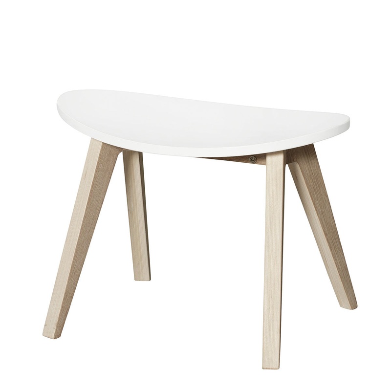 Oliver Furniture Wood PingPong Stool White/Oak (Pre-Order; Est. Delivery in 6-10 Weeks)