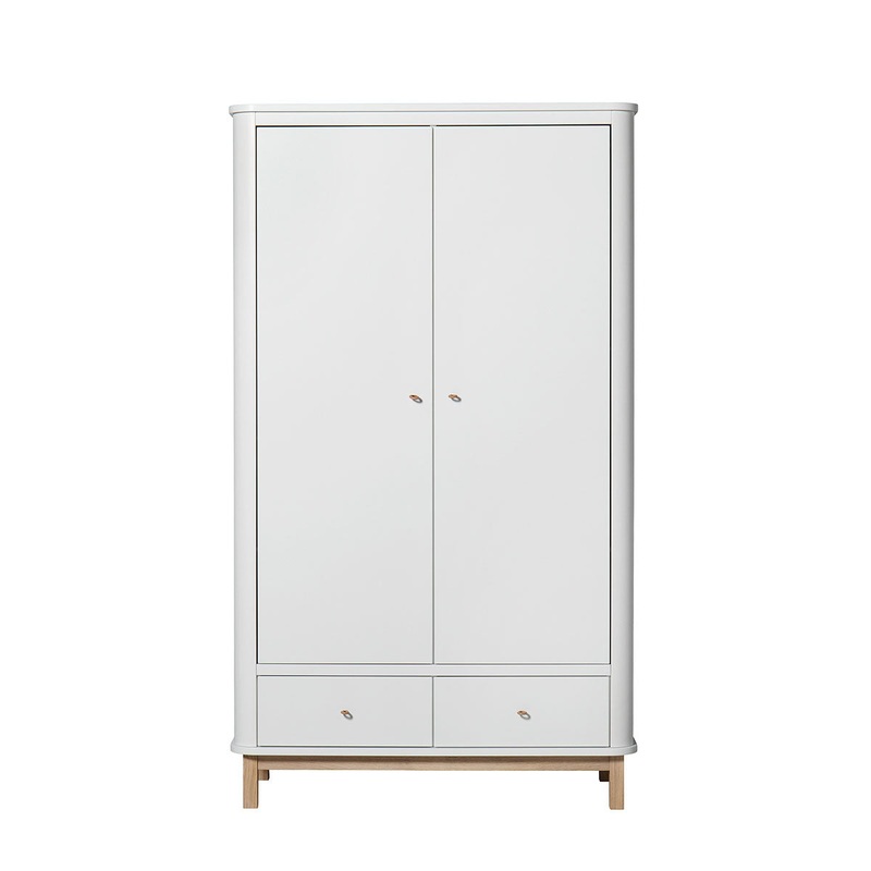 Oliver Furniture Wood Wardrobe 2 Doors White/Oak