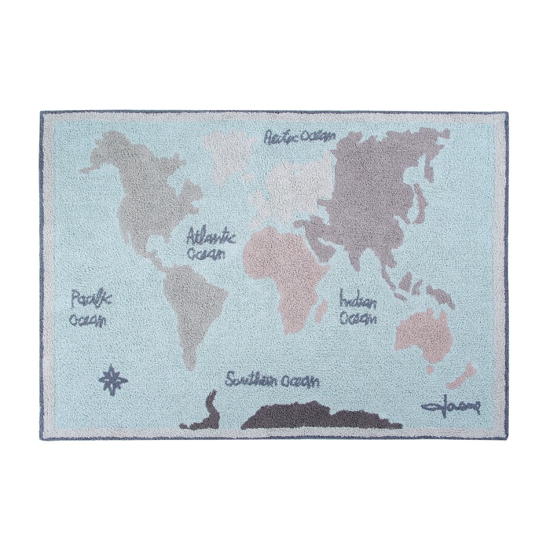 Lorena Canals Vintage Map Machine Washable Cotton Rug