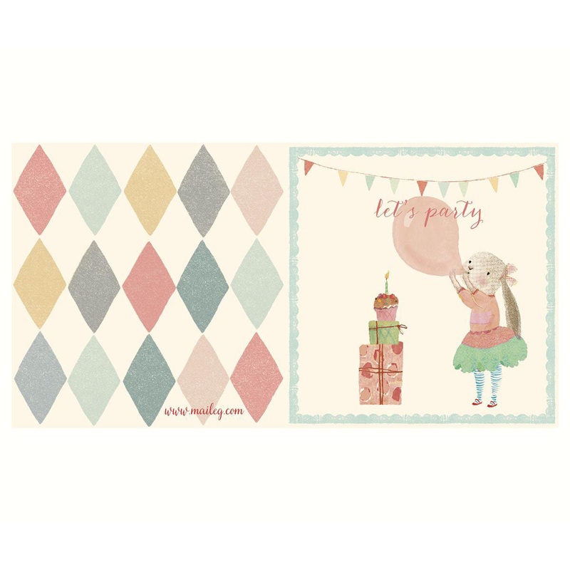 Maileg Double Card Bunny Ballon
