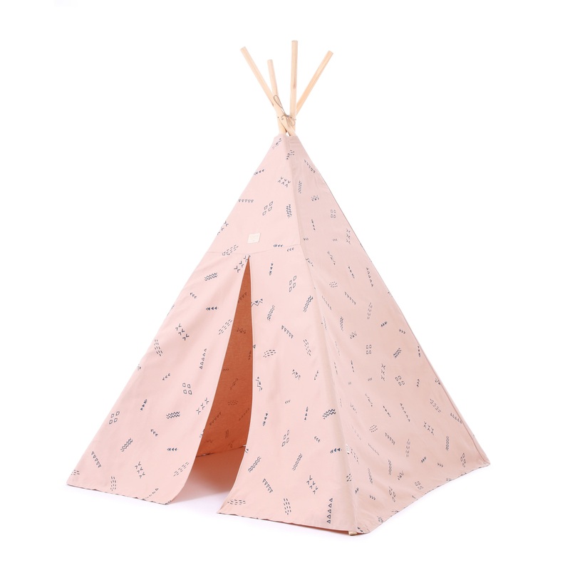 nobodinoz Teepee Blue Secrets/Misty Pink