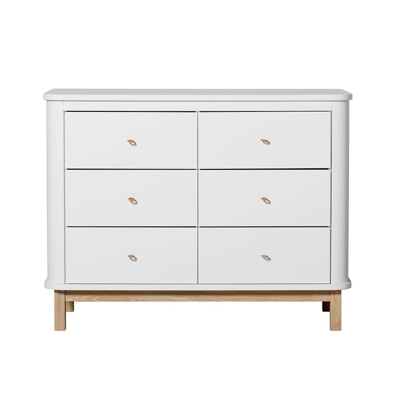 Oliver Furniture Wood Dresser 6 Drawers White/Oak