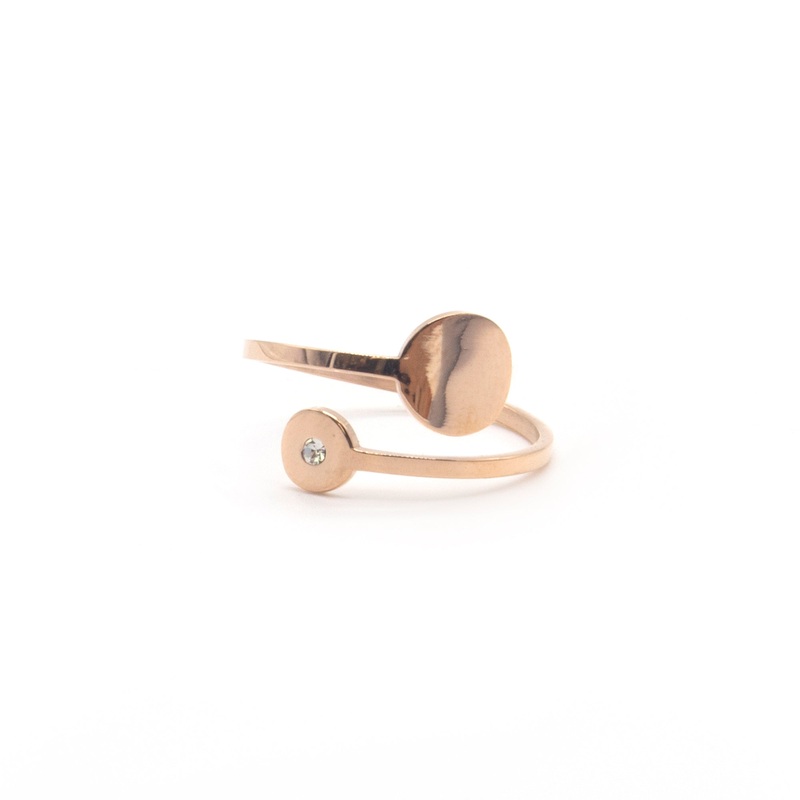 Zag Bijoux Ring SR1008 2-Circle Rose Gold