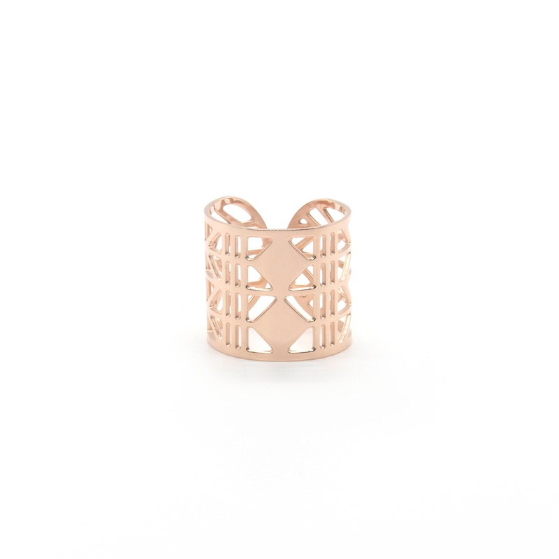 Zag Bijoux Ring SR2897 2-Square Rose Gold