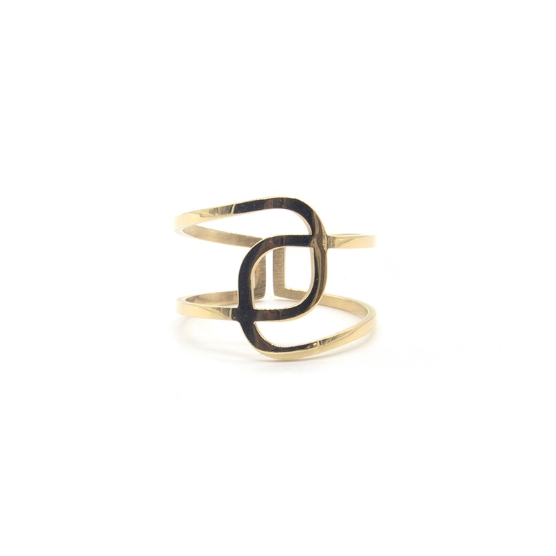 Zag Bijoux Ring SR3420 Overlap Gold