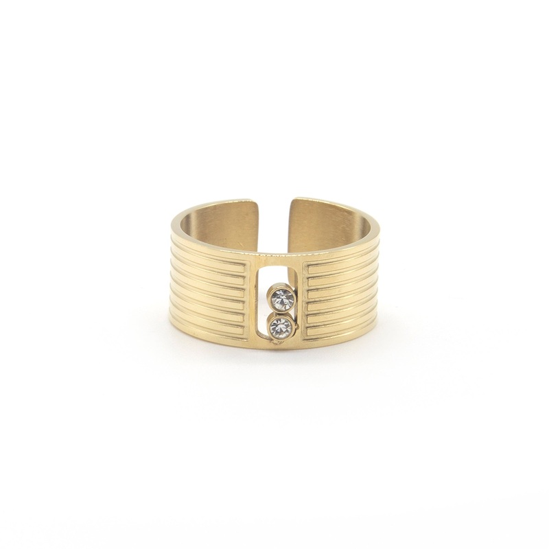 Zag Bijoux Ring SRR5087 2-Crystal Gold