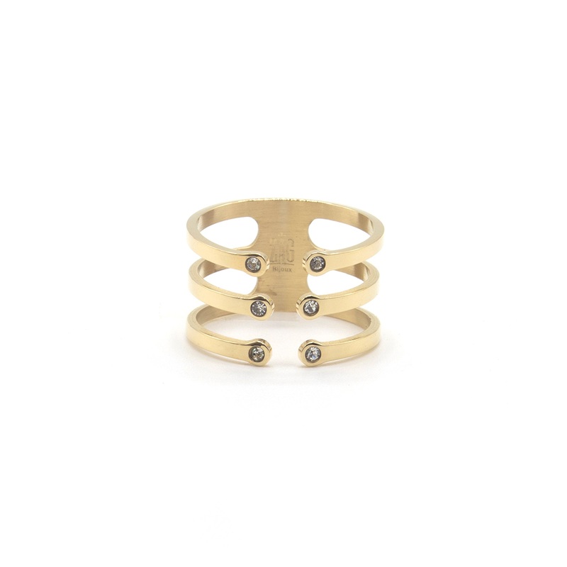 Zag Bijoux Ring SRR5600 6 White Stones Gold