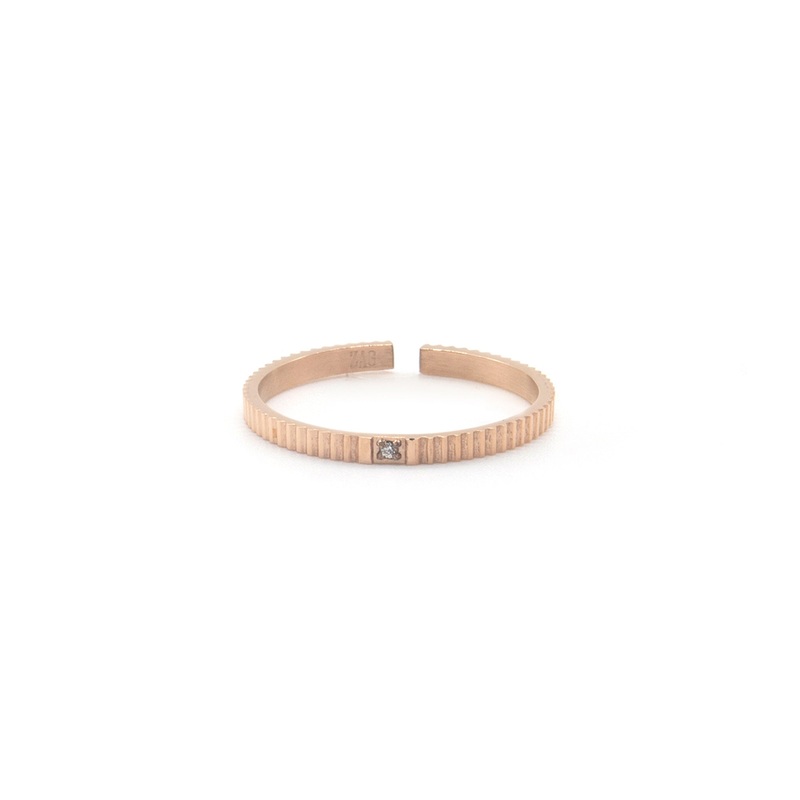 Zag Bijoux Ring SRR5819 Rough Rose Gold