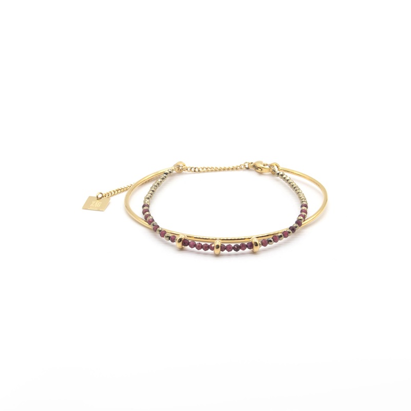Zag Bijoux Bracelet SBJ5025 Fushia Stones Gold
