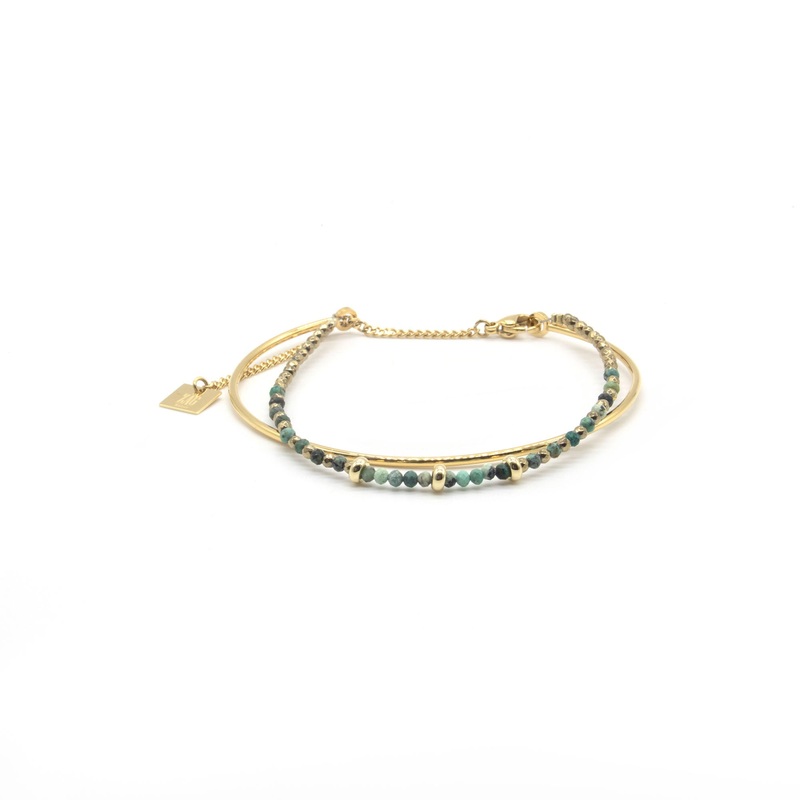 Zag Bijoux Bracelet SBJ5025 Turquoise Stones Gold
