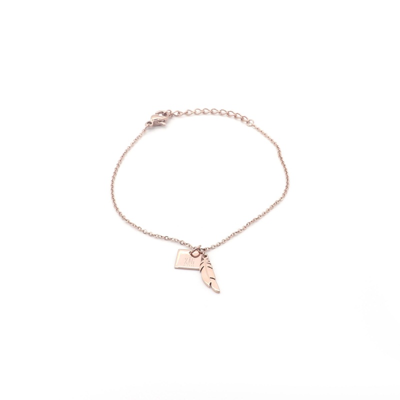Zag Bijoux Bracelet SBS1666 Square-Feather Rose Gold