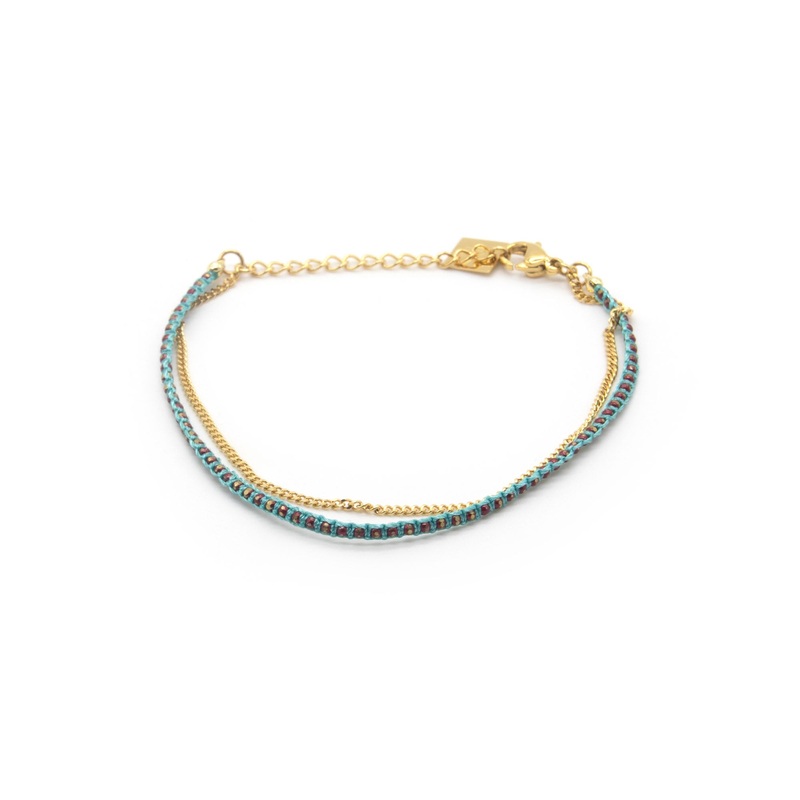 Zag Bijoux Bracelet SBS5091 Turquoise Stones Gold