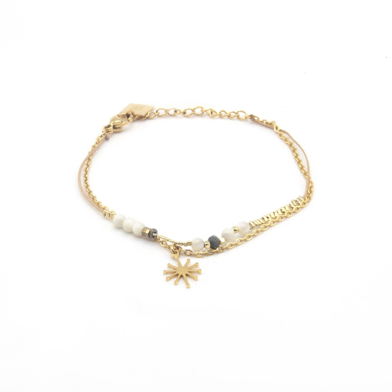 Zag Bijoux Bracelet SBX6051 White Stone Sun Gold