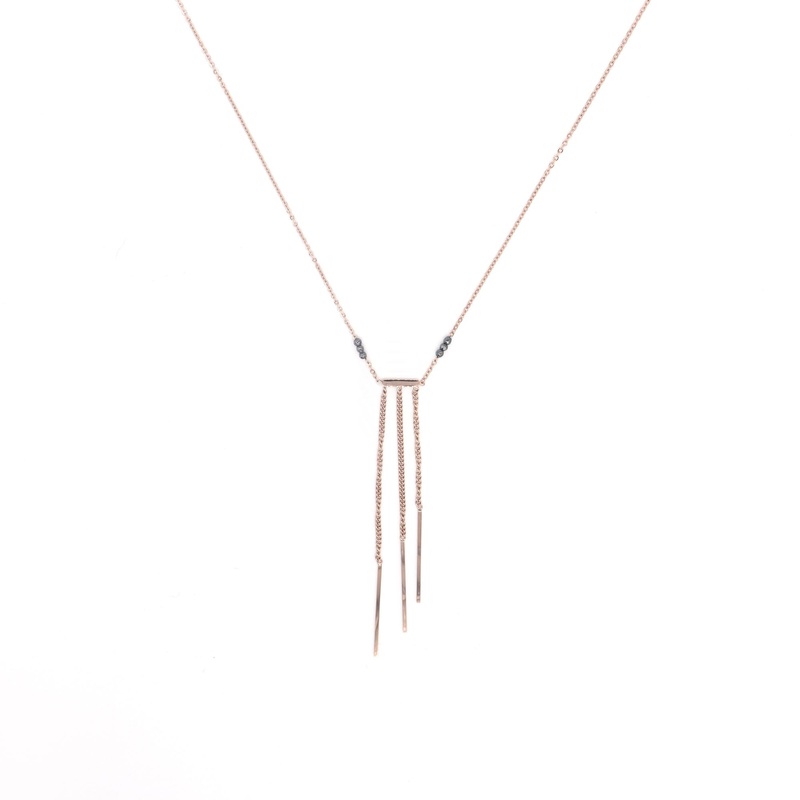 Zag Bijoux Necklace SN3619 3-String Rose Gold