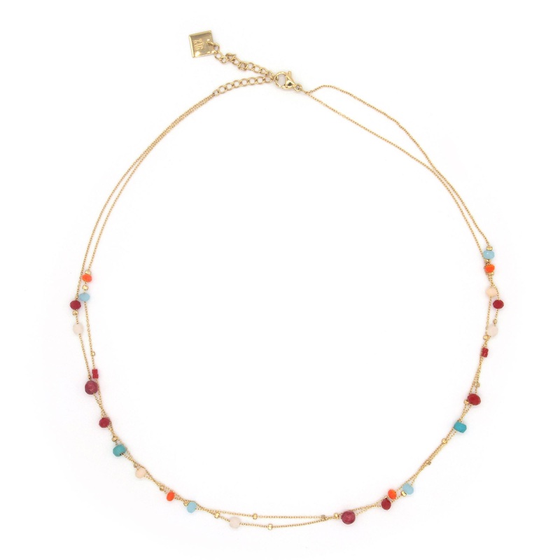 Zag Bijoux Necklace SN3753 Colorful Gold