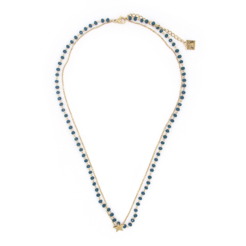 Zag Bijoux Necklace SNX3446 Star and Stones Gold