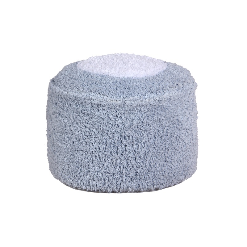 Lorena Canals Pyjama Party Marshmallow Round Light Blue Machine Washable Pouffe