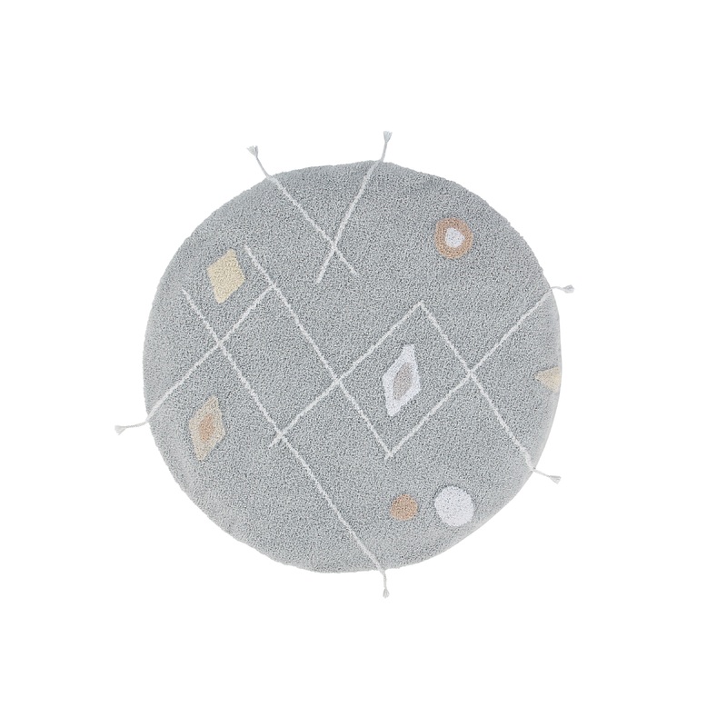 Lorena Canals Pyjama Party Sleepover Lou Machine Washable Cotton Rug & Pouffe