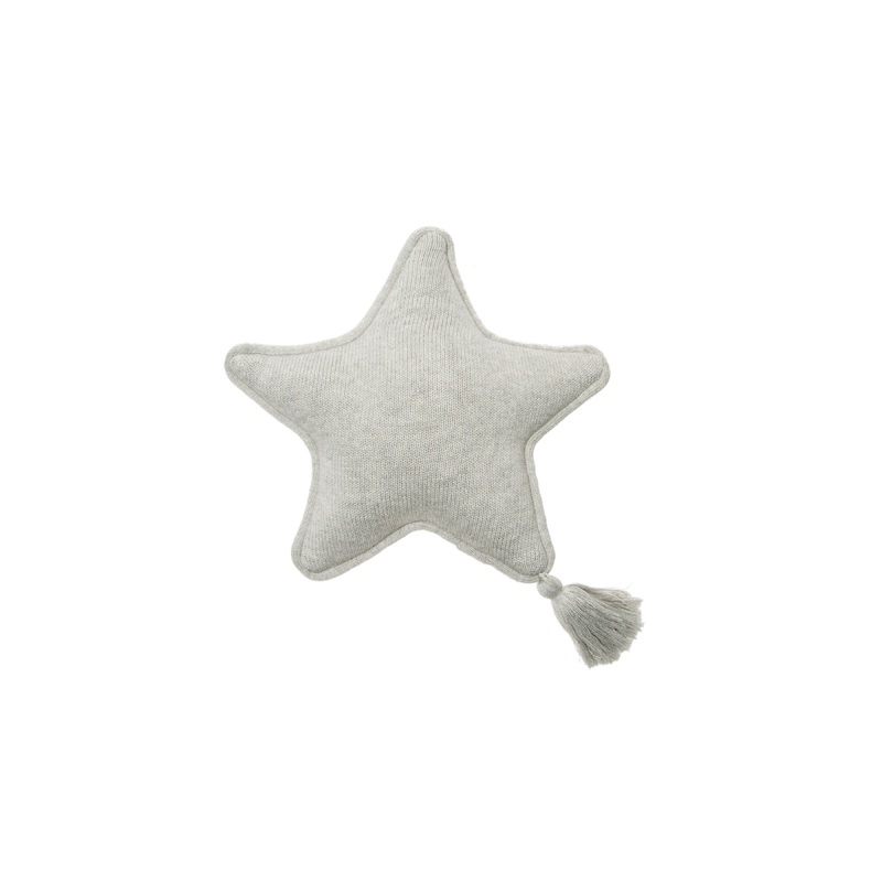 Lorena Canals Twinkle Star Grey Machine Washable Knitted Cushion