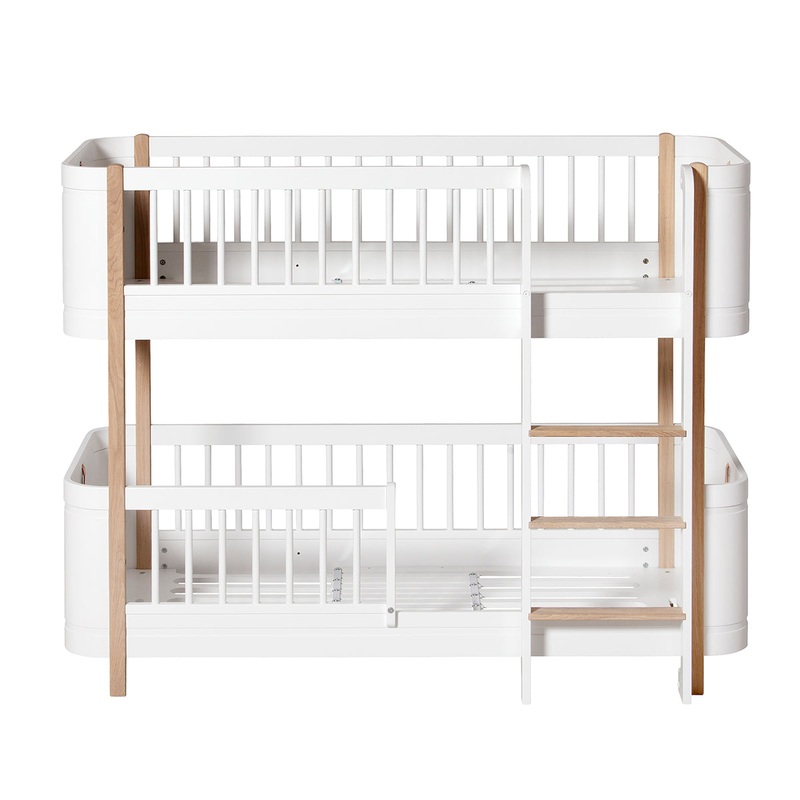 Oliver Furniture Wood Mini+ Low Bunk Bed White/Oak (Pre-Order; Est. Delivery in 6-10 Weeks)