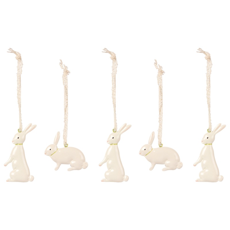 Maileg Metal Bunnies Ornament Set of 5