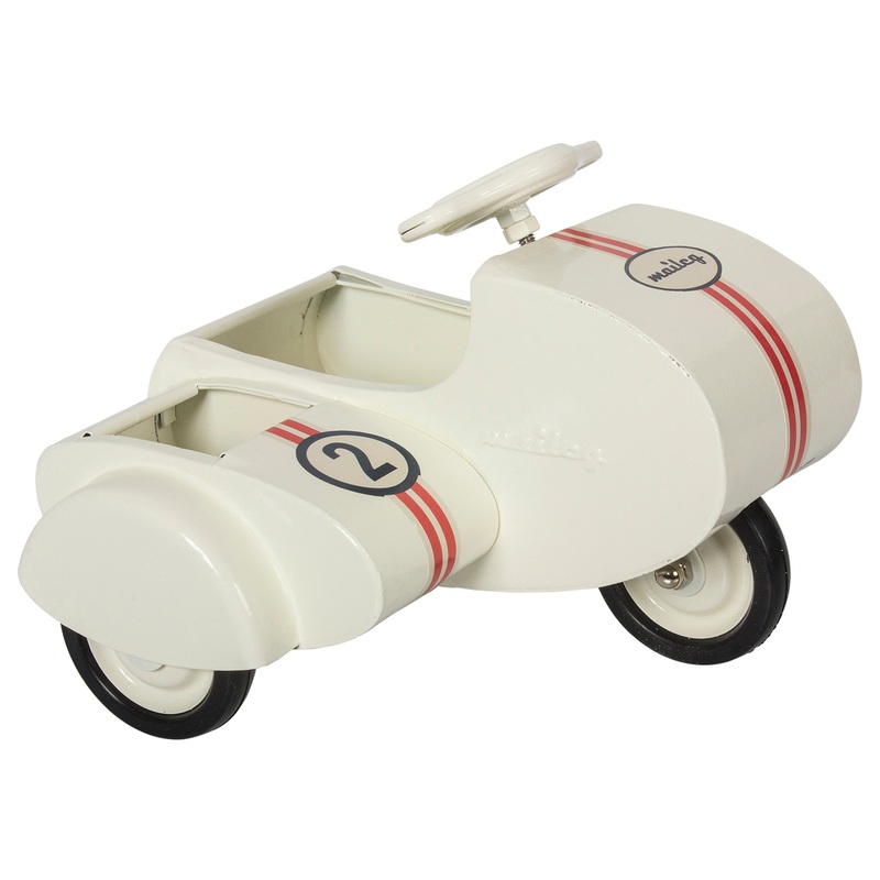 Maileg Scooter with Sidecar Metal White