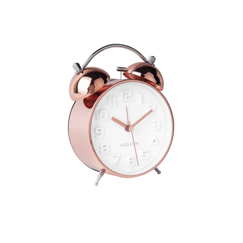 Present Time Alarm Clock Mr. White Brushed Copper Case