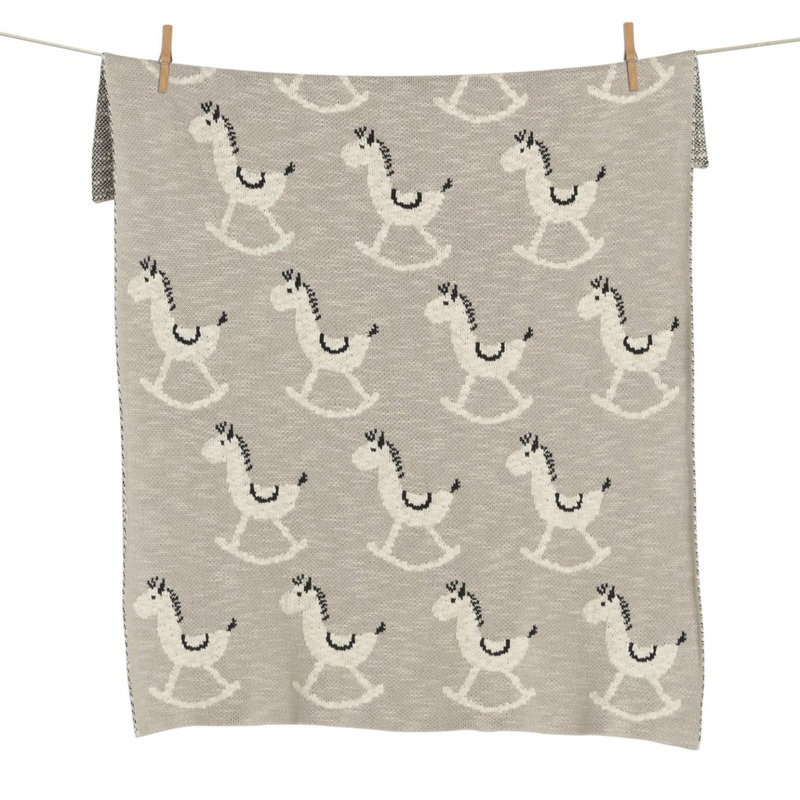 Quax Knitted Blanket - Rocking Horse - 65x80cm