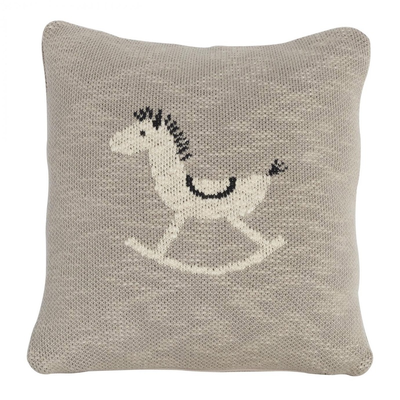 Quax Knitted Cushion - Rocking Horse - 30x30cm