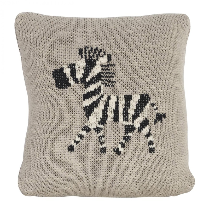 Quax Knitted Cushion - Zebra - 30x30cm