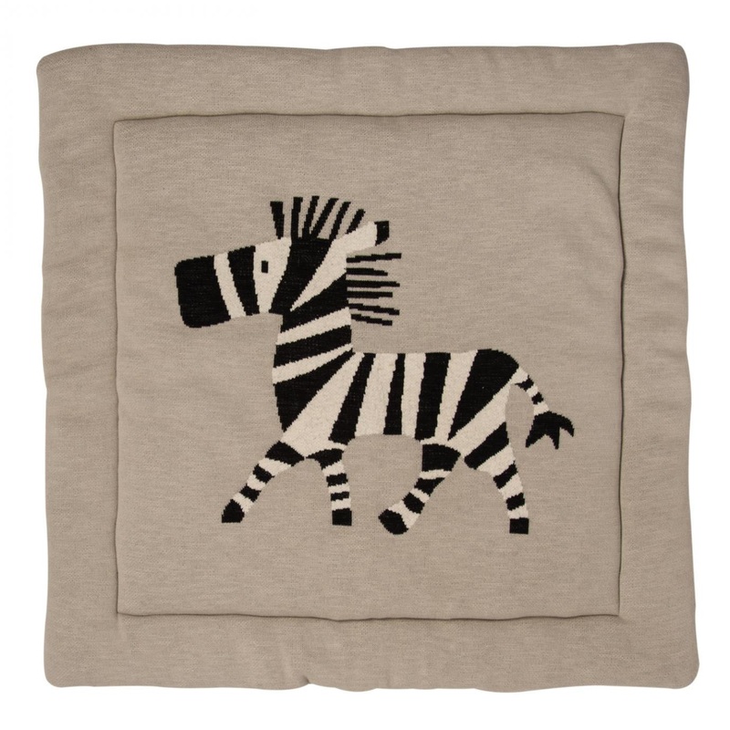 Quax Knitted Playpen Mat - Zebra - 100x100cm