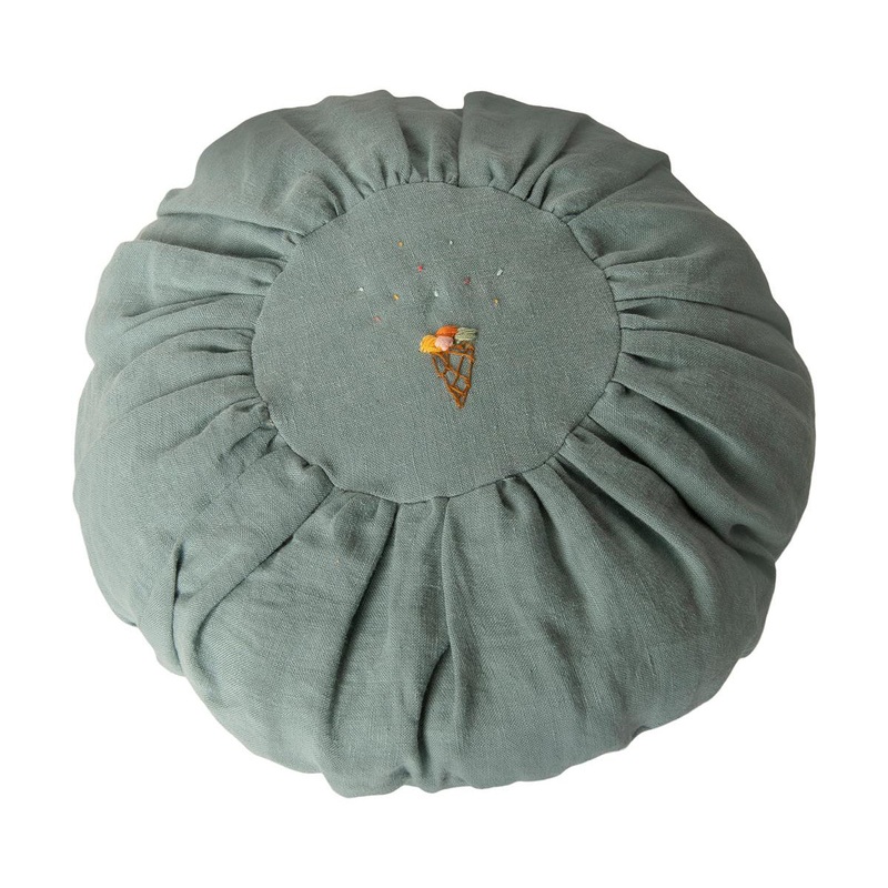 Maileg Cushion Round - Dusty Blue