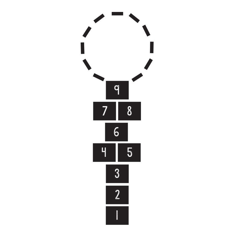 Tresxics Game Floor Hopscotch Black