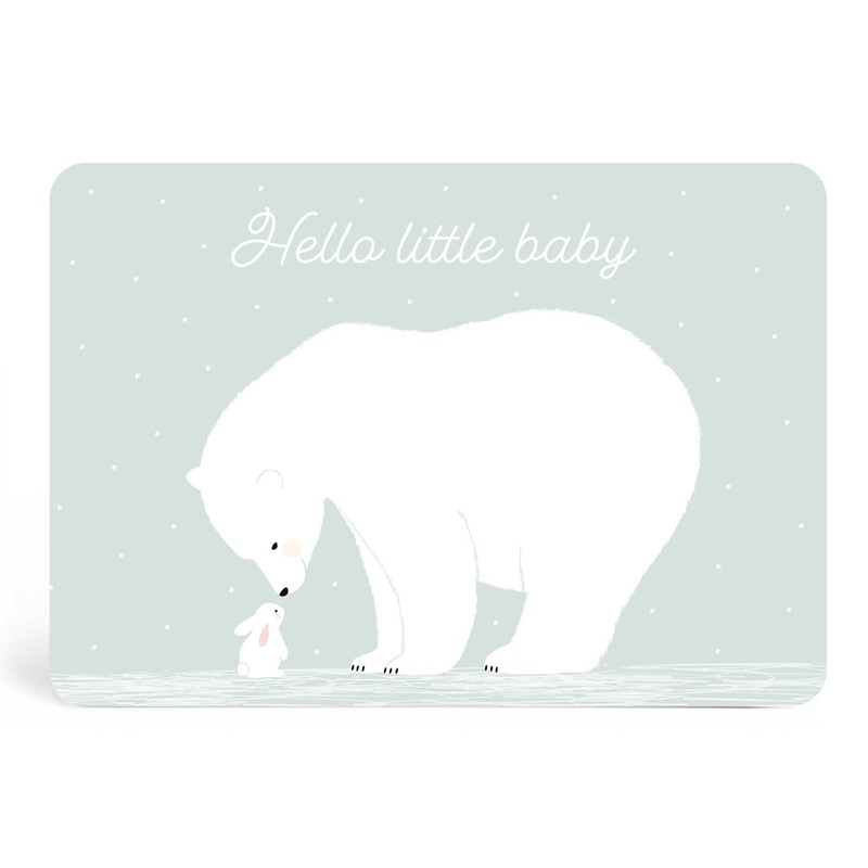 Zu Boutique Card Hello Little Baby Mint