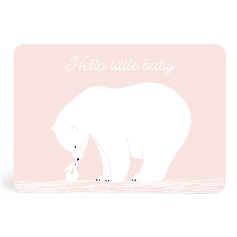 Zu Boutique Card Hello Little Baby Rose