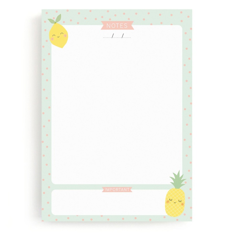 Zu Boutique Notepad Pineapple & Lemon