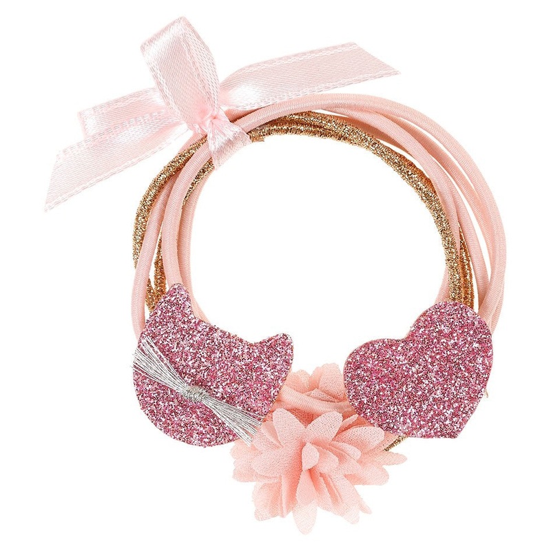 Souza 6pcs Hair Elastic Malina Heart Flower Cat Pink