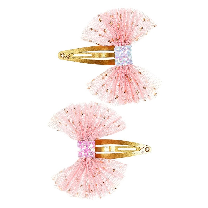 Souza 2pcs Hair Clips Zeile Bow Pink