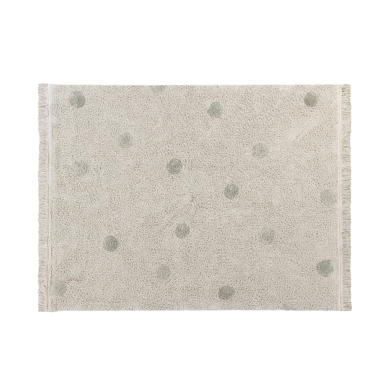 Lorena Canals Re-Edition Polka Dots Hippy Dots Natural Olive Machine Washable Cotton Rug (Online Exclusive)