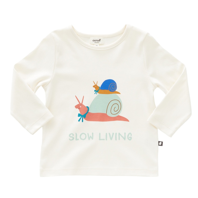 Oeuf Tee Shirts White/Ocean Slow Living