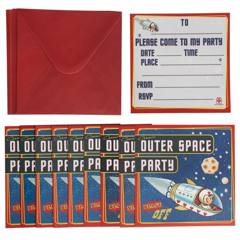 Rex Set of 10 Spaceboy Party Invites