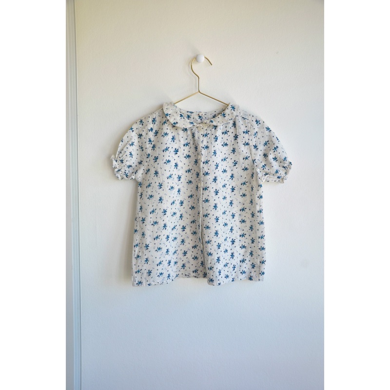 Minina Loves Blouse Esther Blue Flowers