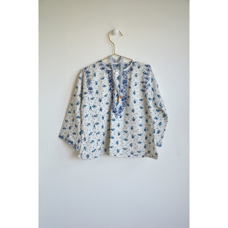 Minina Loves Blouse Kurta Chistina Blue Flowers