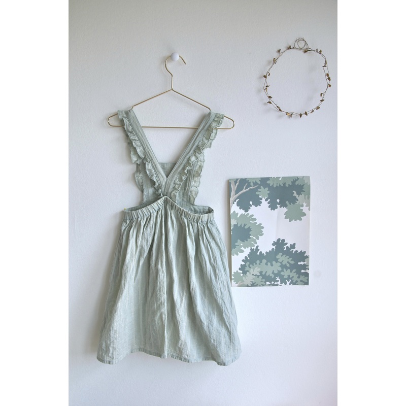 Minina Loves Dress Apron Blanca Green