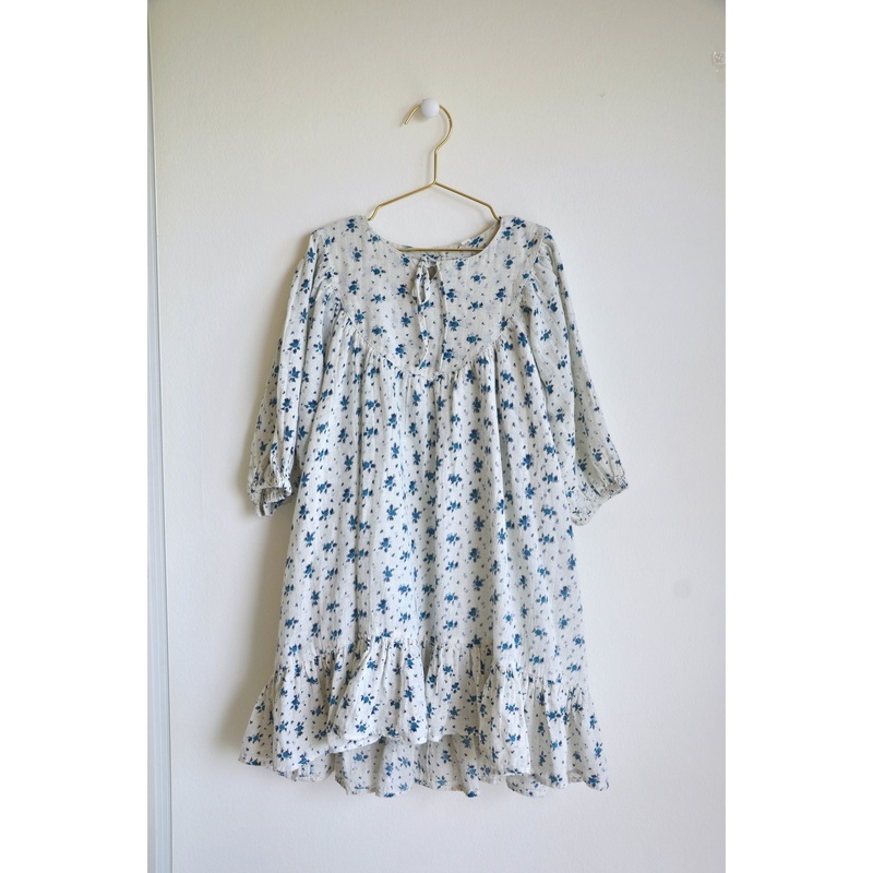 Minina Loves Dress Josephine Blue Flowers