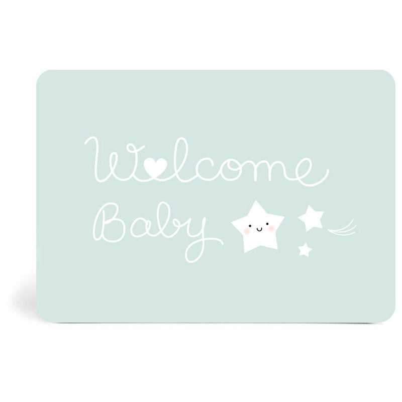 Zu Boutique Card Welcome Baby Blue