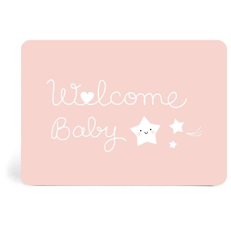 Zu Boutique Card Welcome Baby Rose