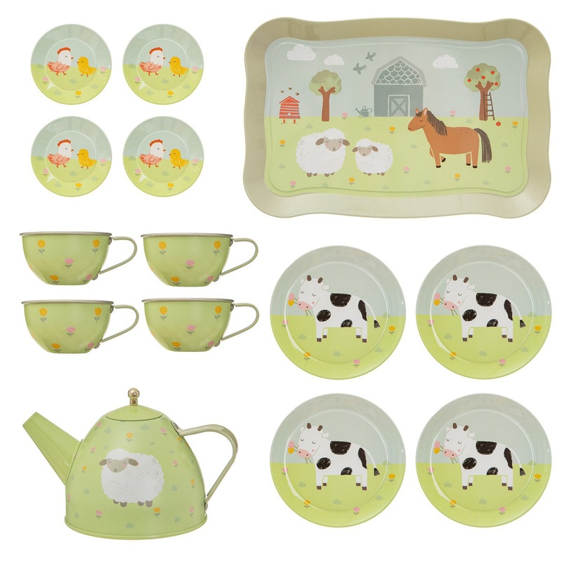 RJB Stone Farmyard Friends Kid's Tea Set