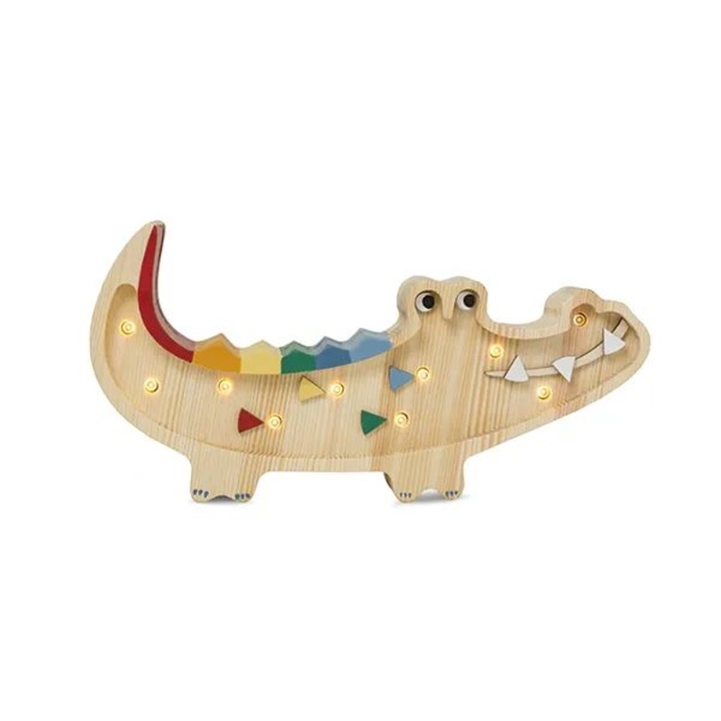 Little Lights Crocodile Mini Lamp Caribbean Wood