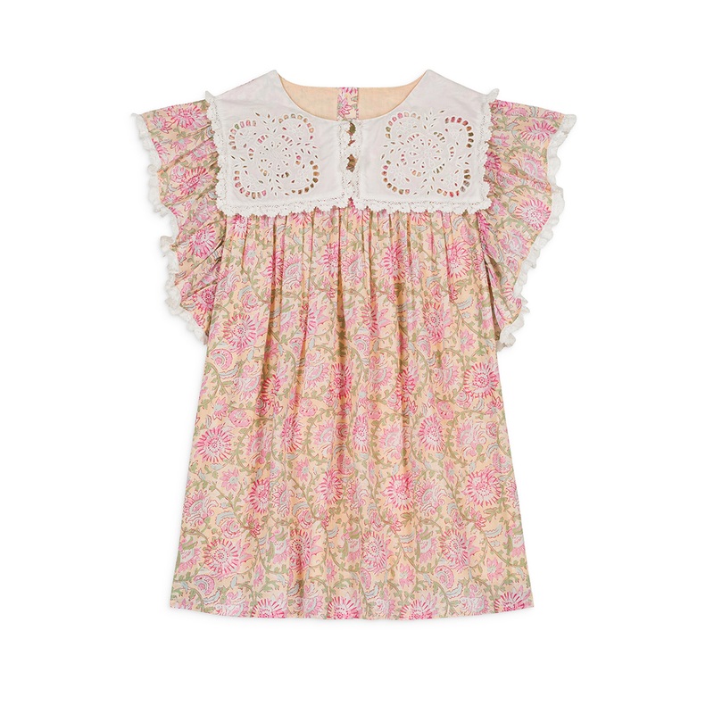 Louise Misha Dress Marise- Printed Cotton Voile - Yellow Capri Cove